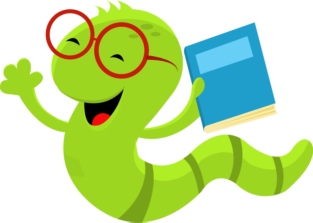 Cute Worm With Book