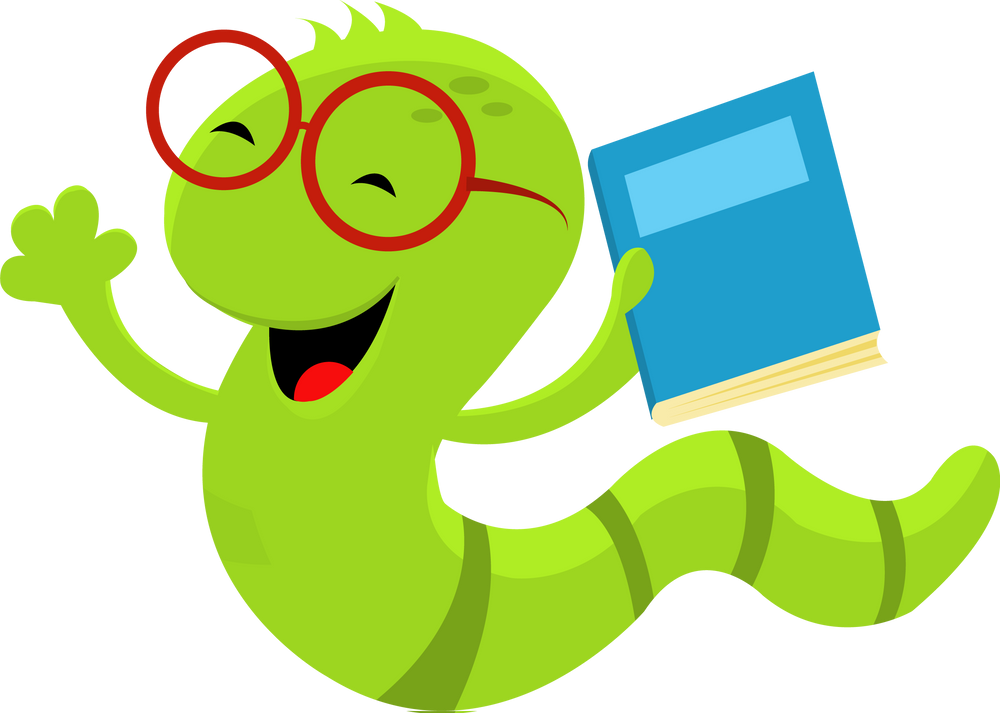 Cute Worm With Book