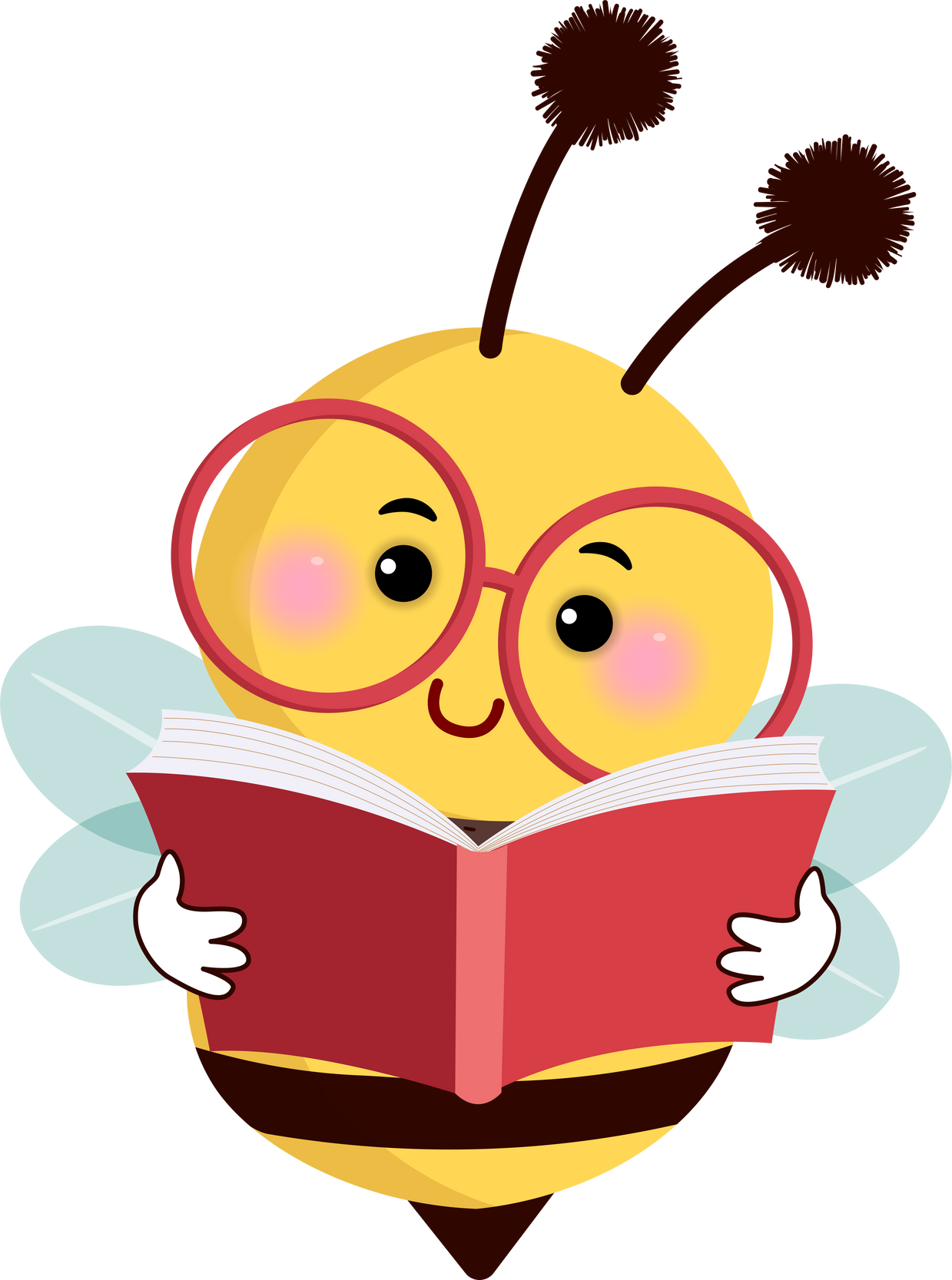 Bee Reading a Book 