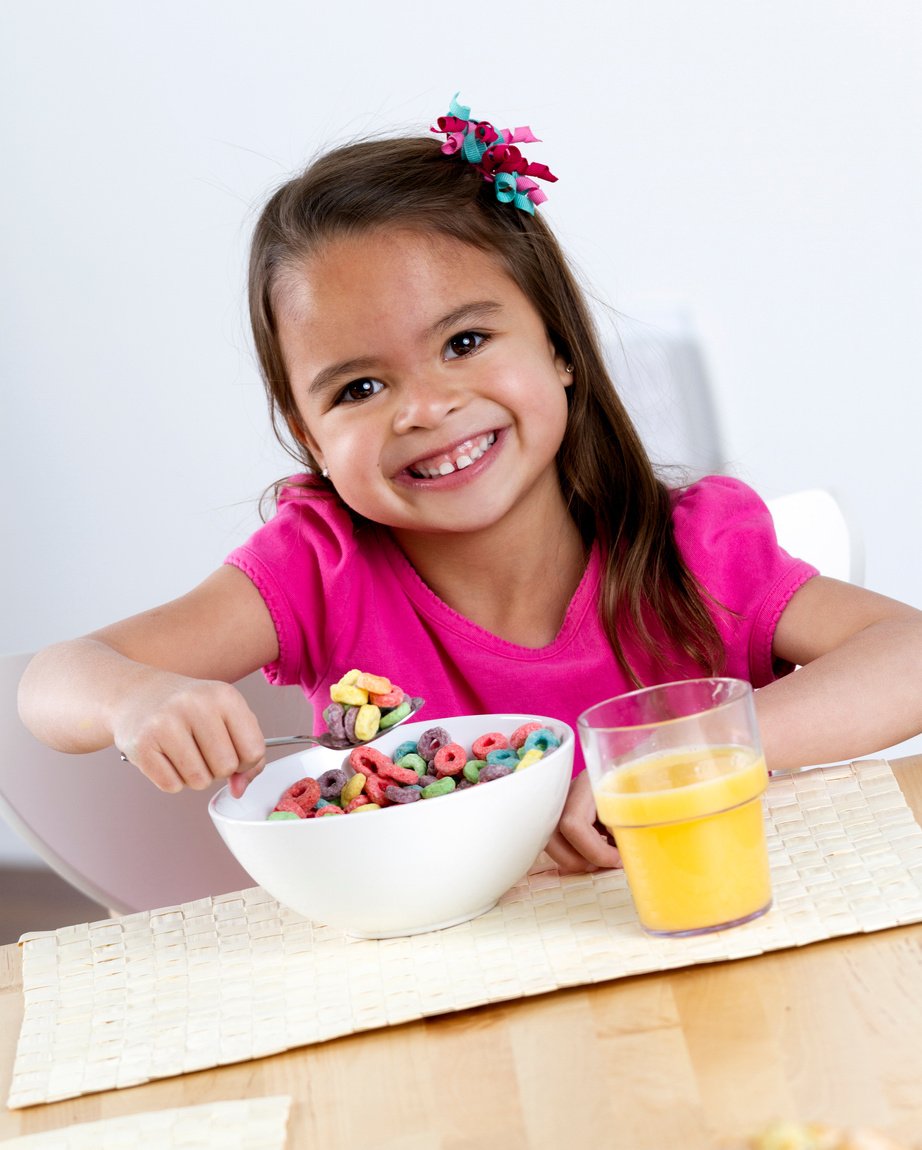 Little kid eating cereal